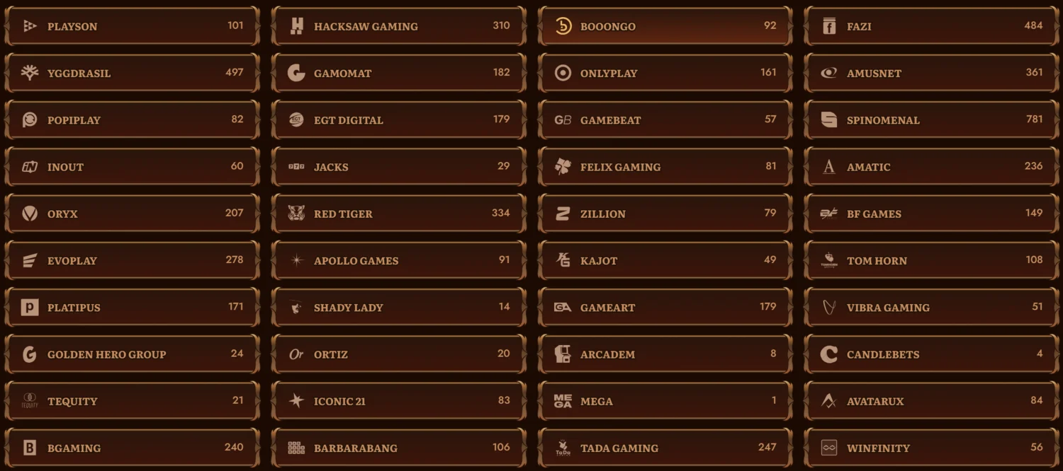 Wild Robin Casino Providers